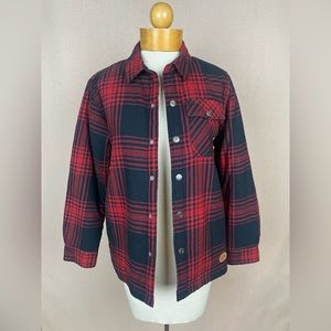 BassPro Shops Flannel & Faux Shearling Shacket Size XL